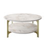 Hanah Home Versy - Gold Mesa de Centro con Diseño de Mármol